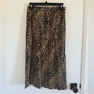 Kookai Animal Print Midi Skirt - Black and Tan